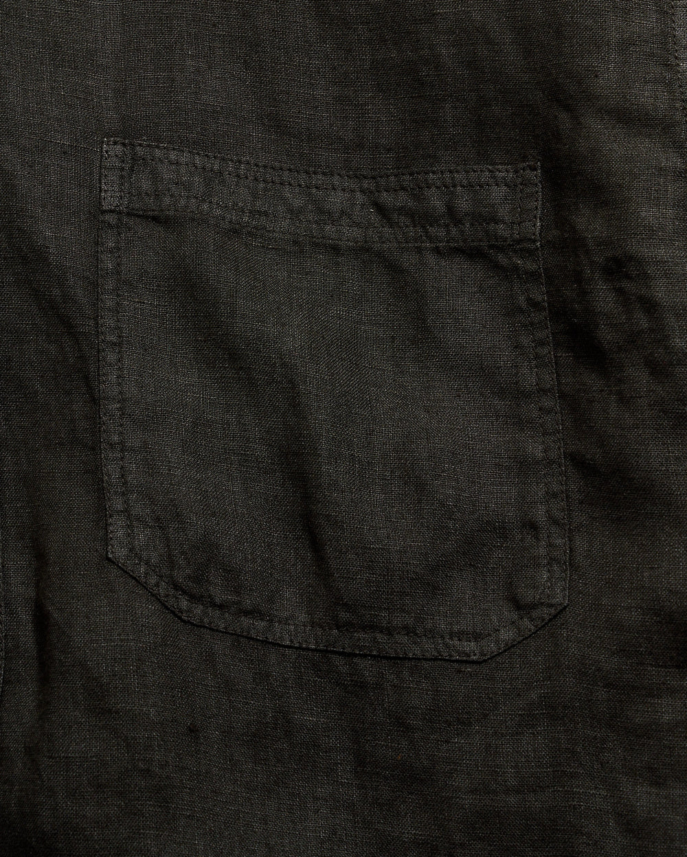 Close-up of a dark gray shirt with a pocket