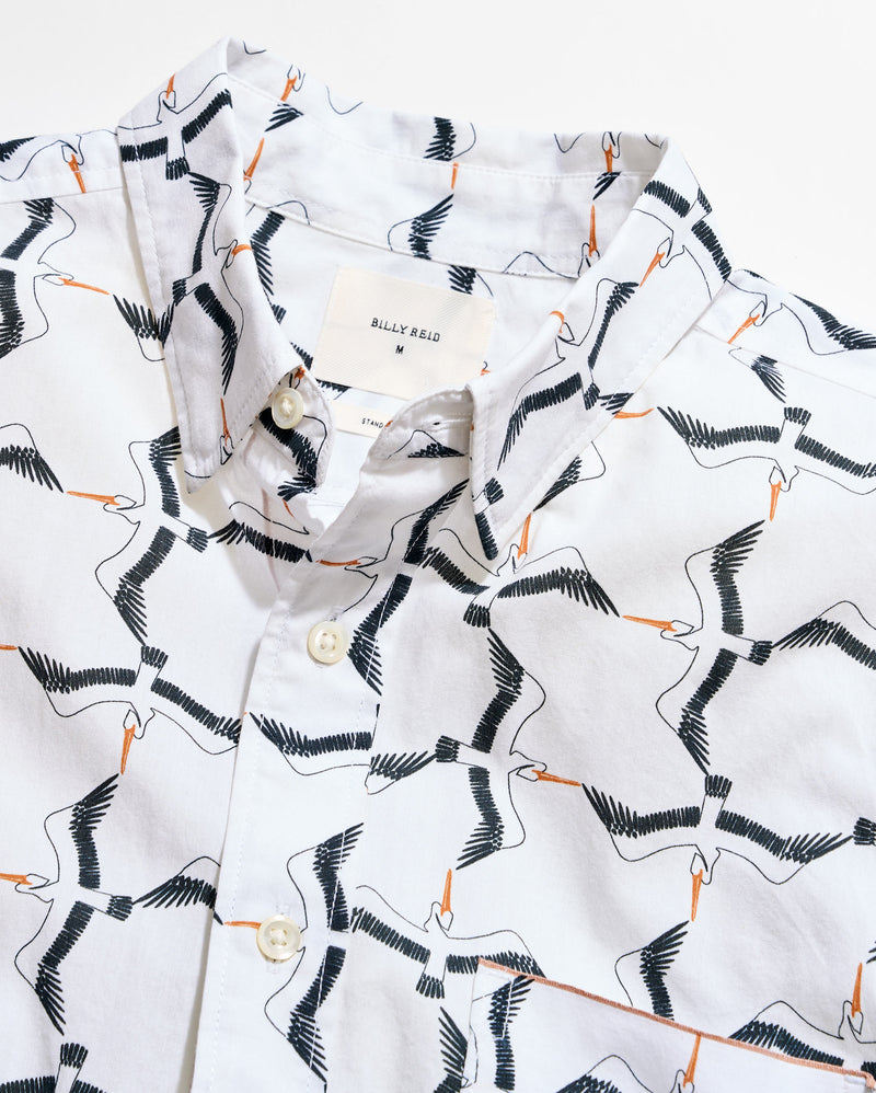 Shirt with bird pattern on a white background Alternate