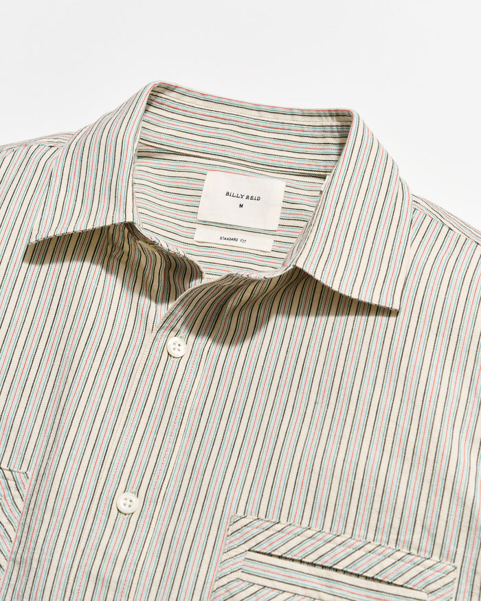 Collar of the shirt.