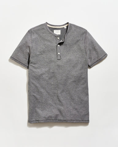Gray henley shirt on a white background