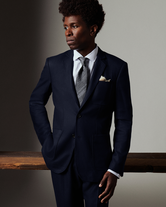 Archie Jacket - Navy Wool-Silk, Made in Italy | Billy Reid Archie Jacket - Navy Wool-Silk, Made in Italy | Billy Reid