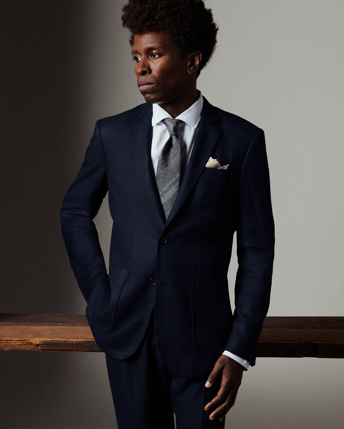 Archie Jacket - Navy Wool-Silk, Made in Italy | Billy Reid