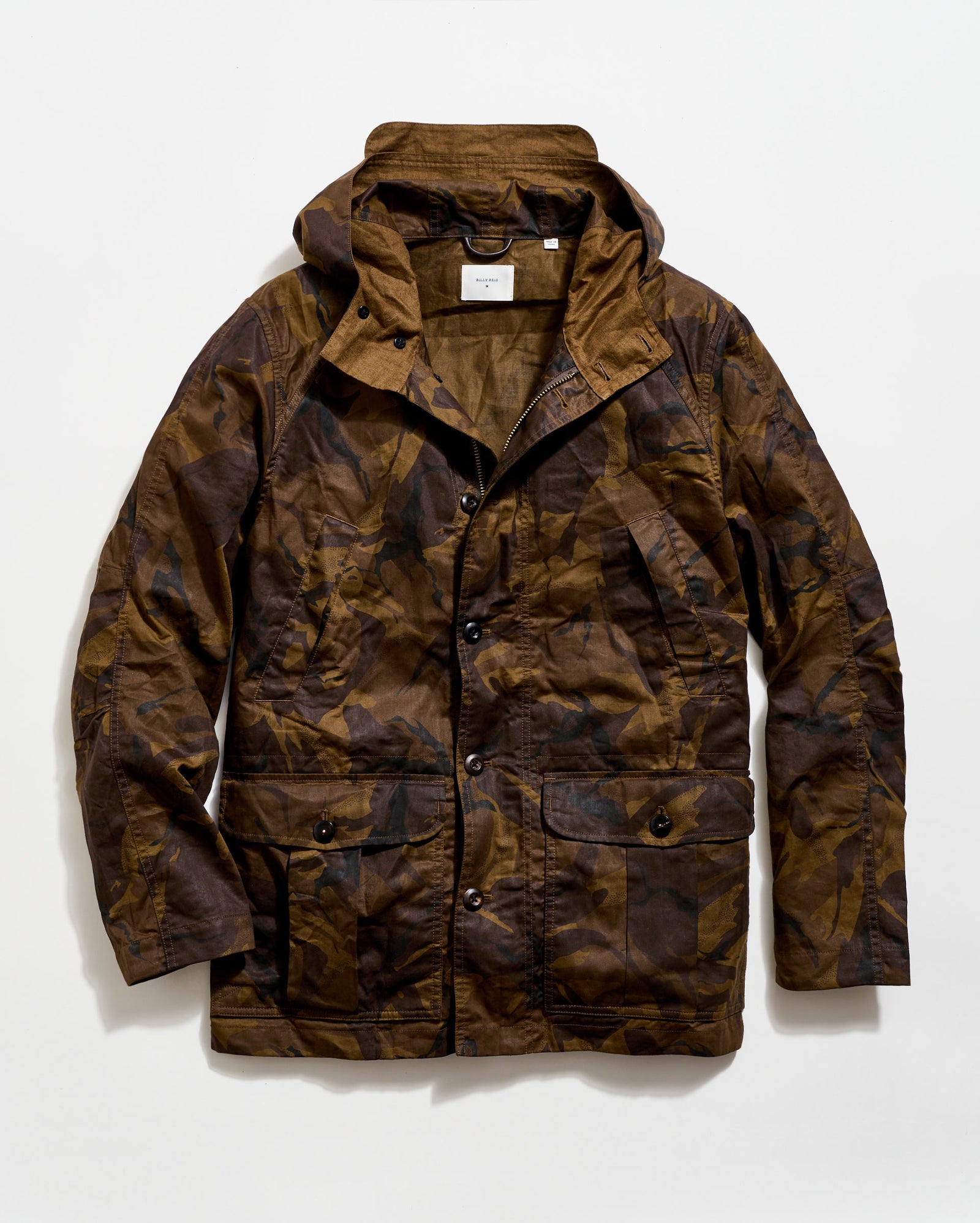 Brown camouflage jacket on a white background