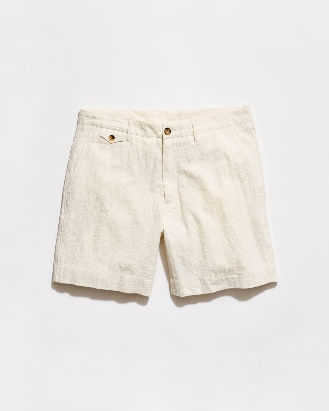 Beige shorts on a white background