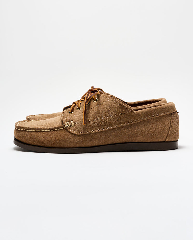 Brown suede boat shoe on a white background Alternate