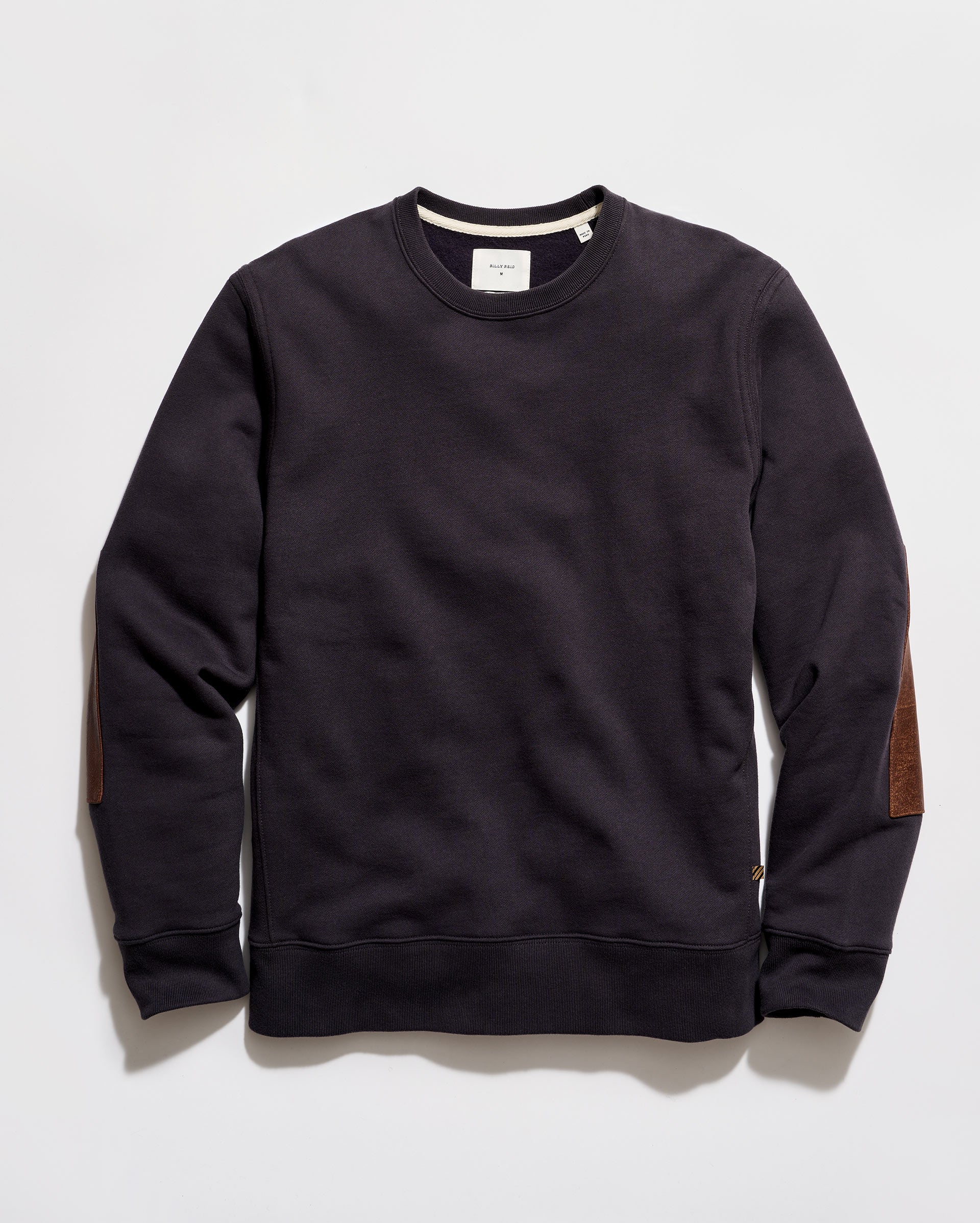 Dover Sweatshirt with Leather Elbow Patches | Billy Reid