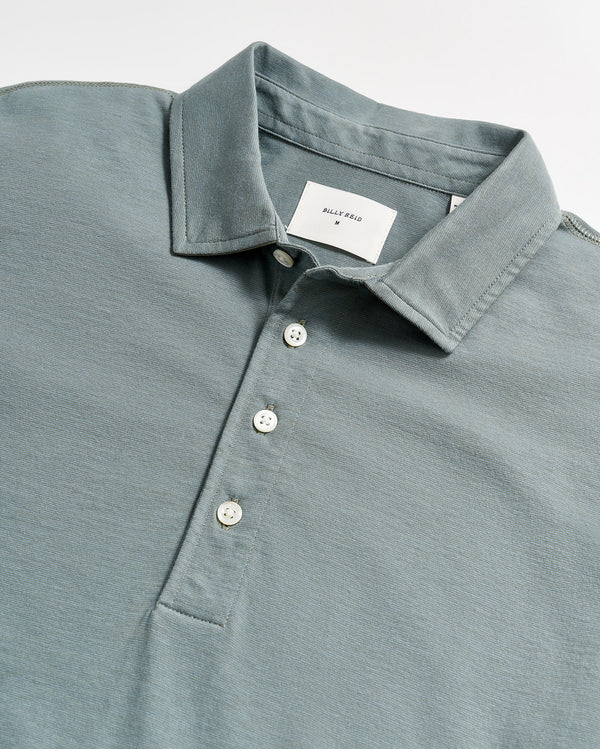 Stripe Pensacola Polo in Slate Green