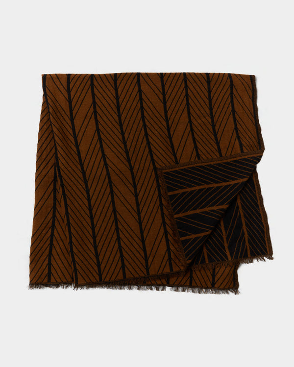 Herringbone Ribbon Blanket in Black and Gold