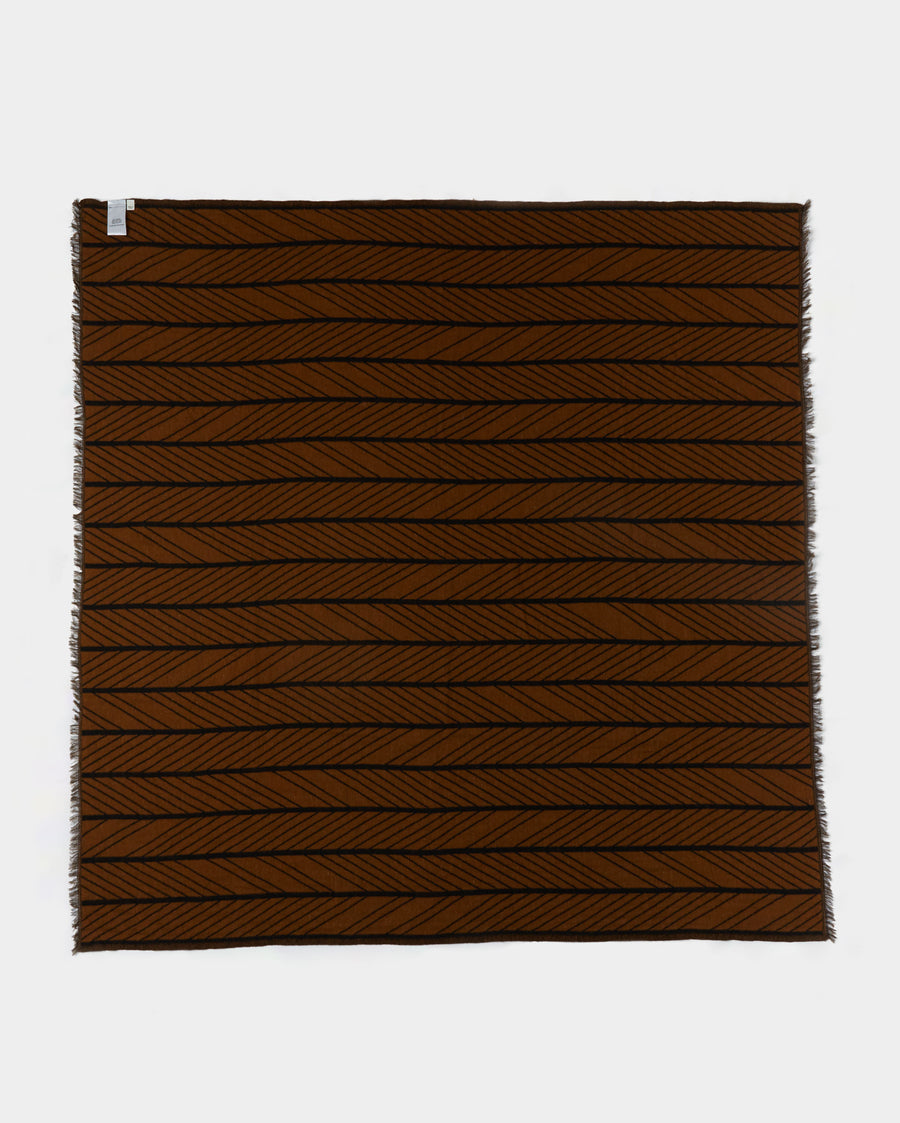 Herringbone Ribbon Blanket in Black and Gold - back