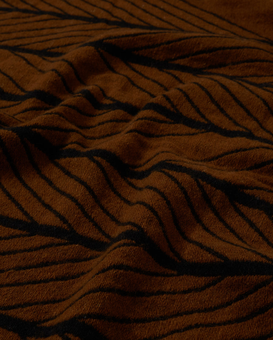 Herringbone Ribbon Blanket in Black and Gold - detail of texture