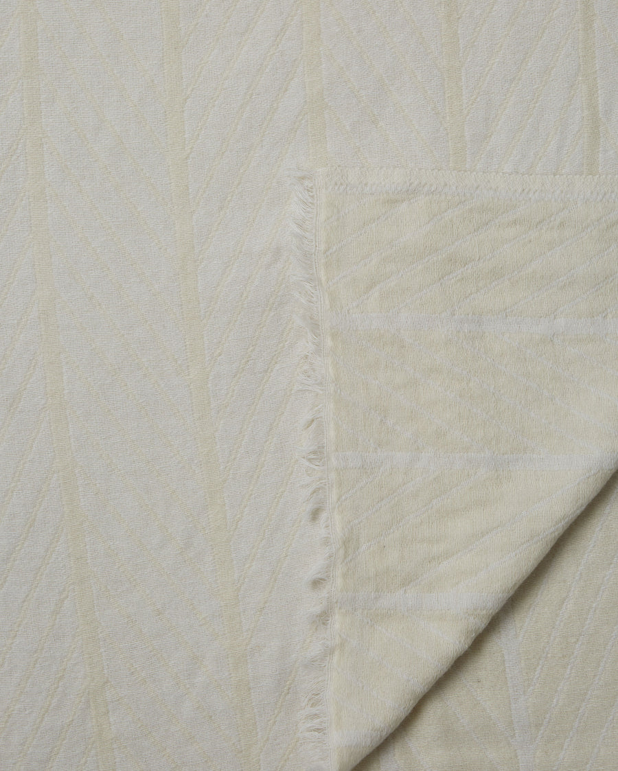 Herringbone Ribbon Blanket in Grey and Natural - detail of pattern