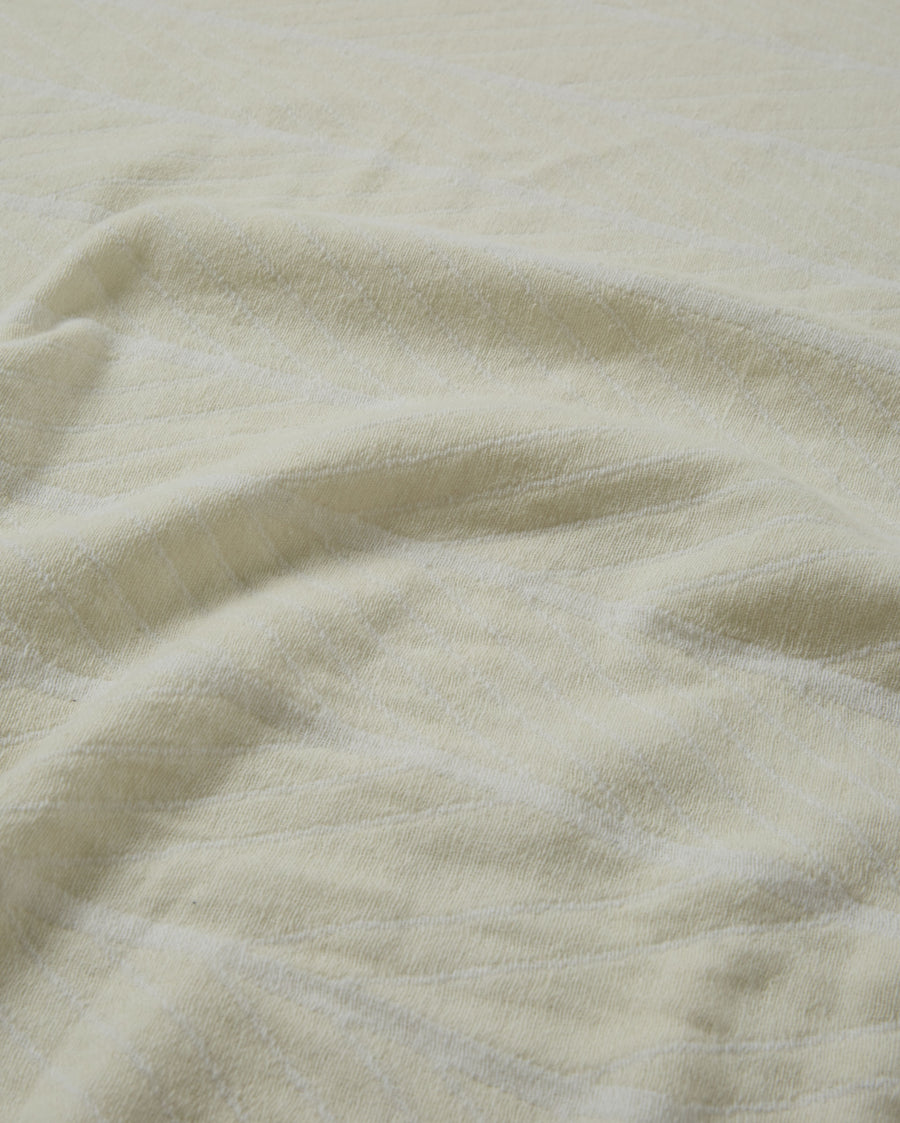 Herringbone Ribbon Blanket in Grey and Natural - detail of texture