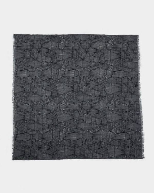 Totem Blanket in Black and Grey - front