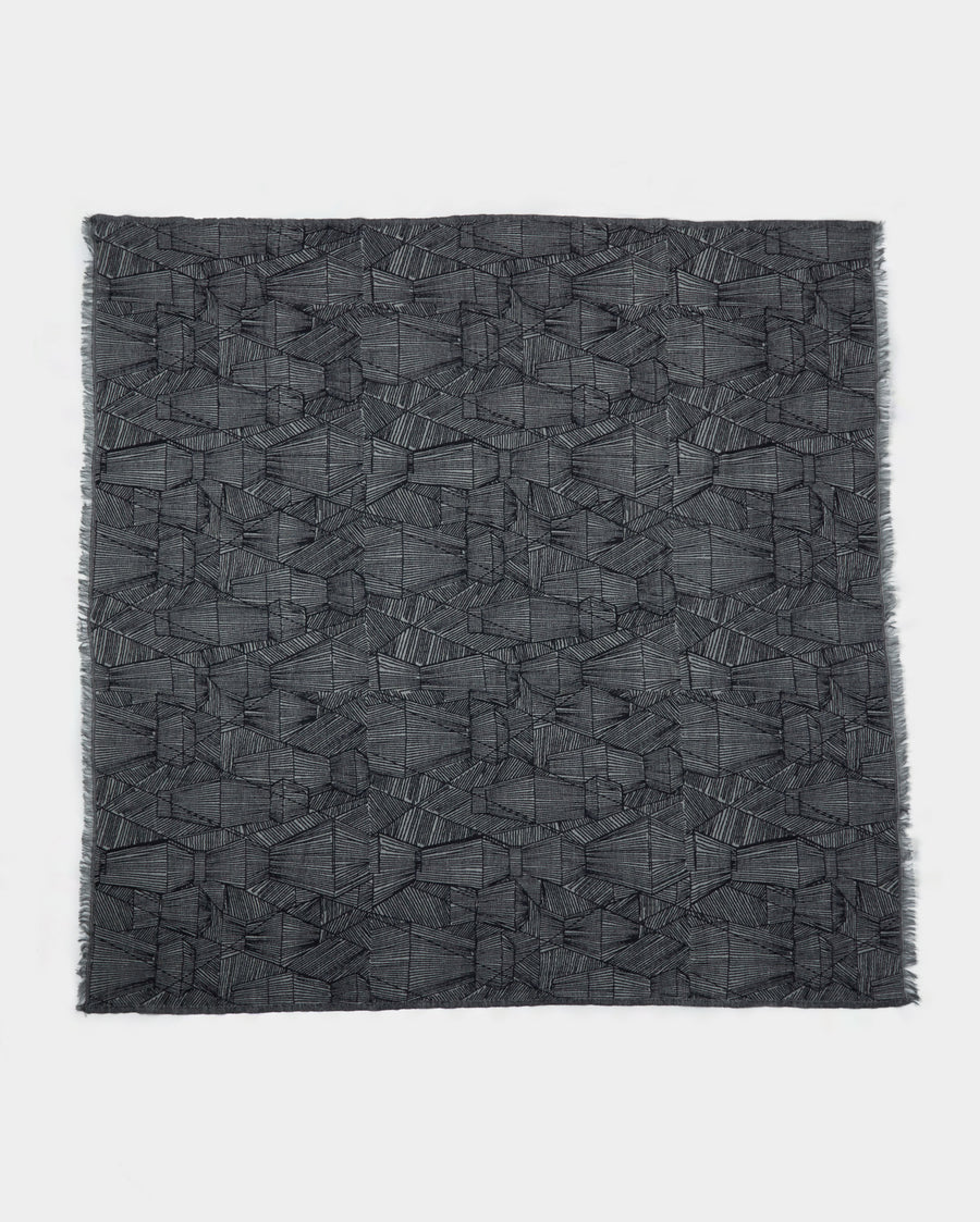 Totem Blanket in Black and Grey - front