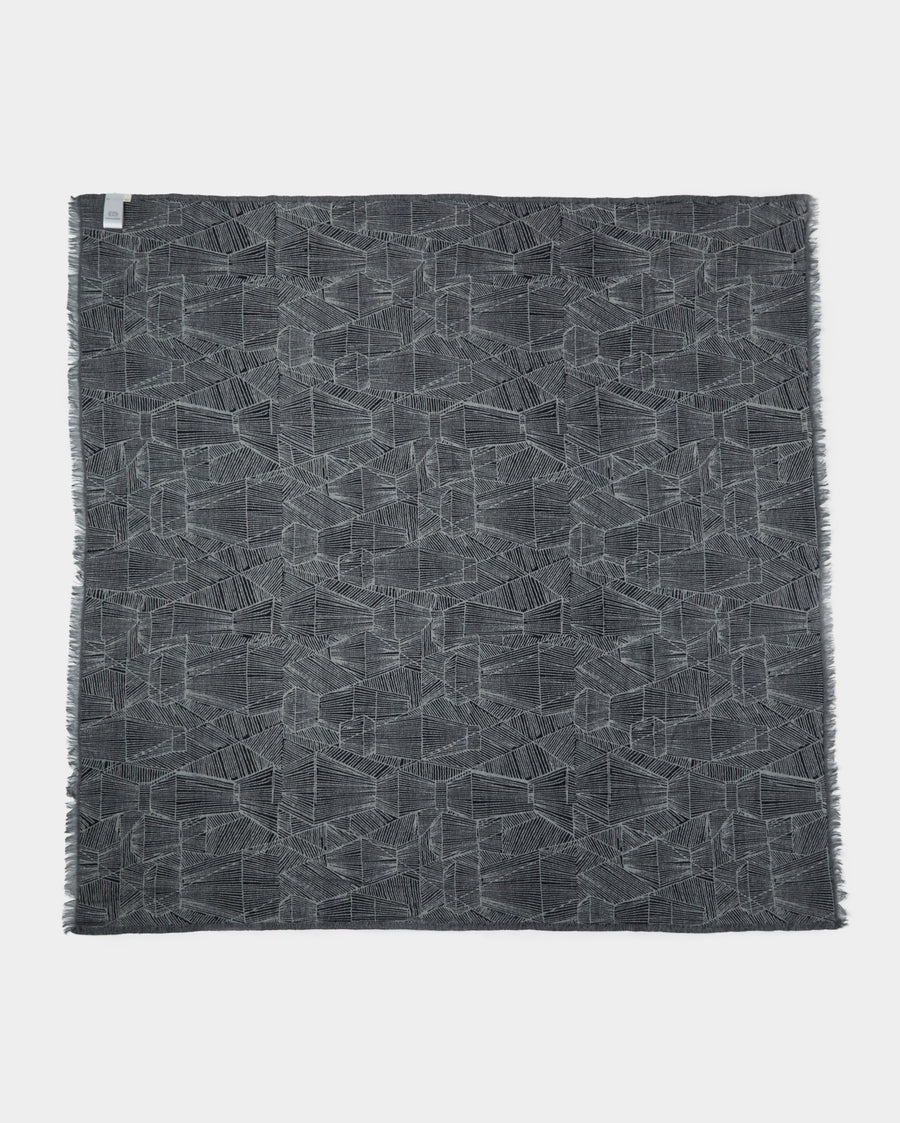 Totem Blanket in Black and Grey - back