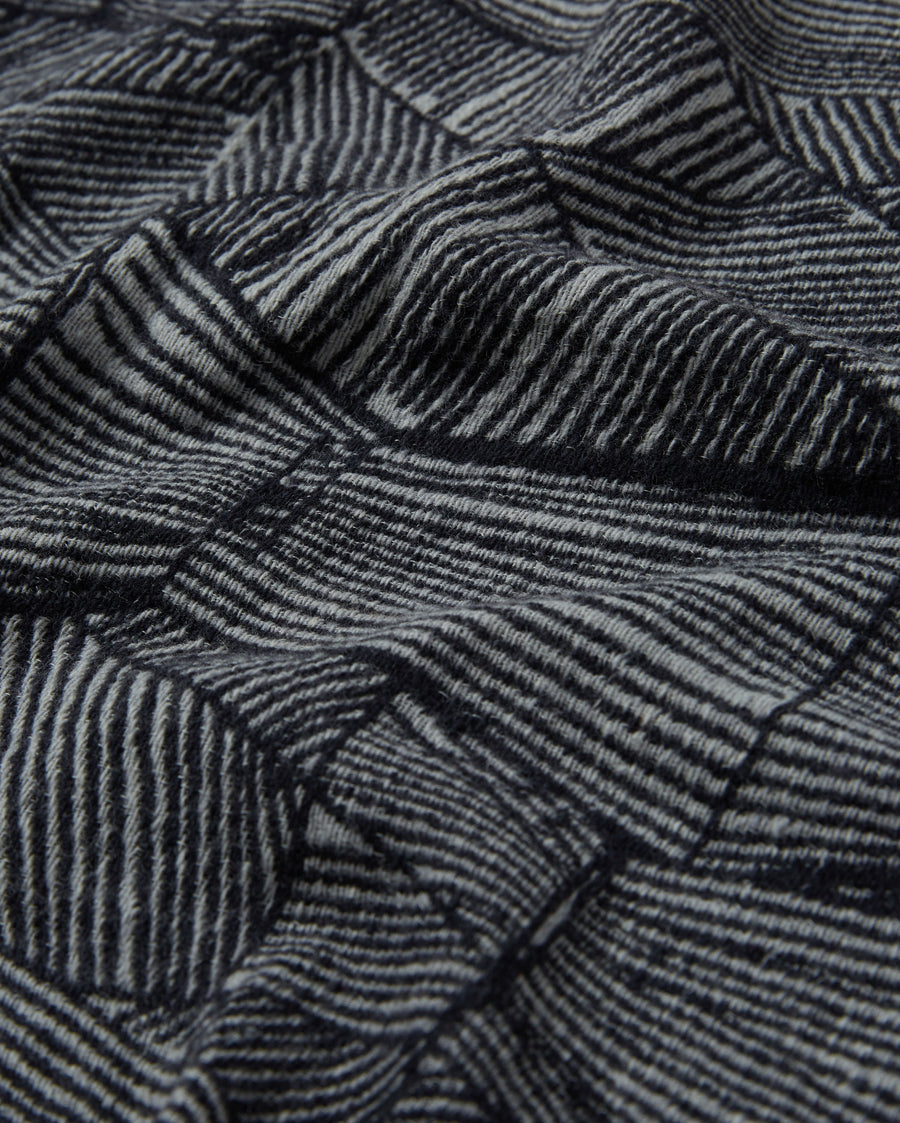 Totem Blanket in Black and Grey - detail of texture