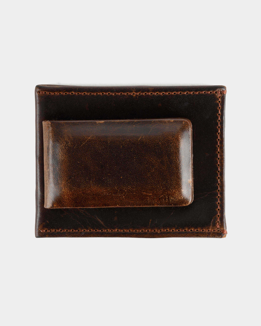  Money Clip Wallet in Brompton Brown - front