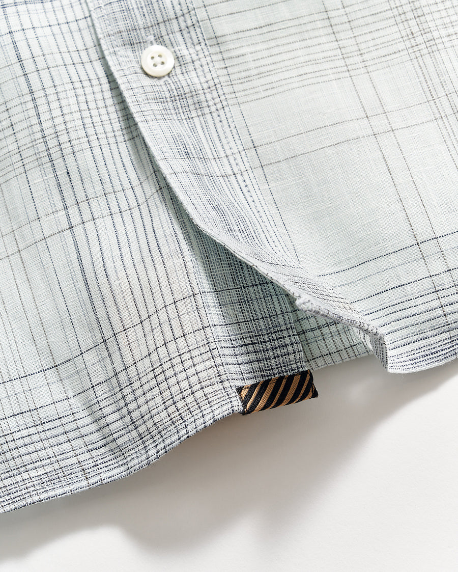 Tuscumbia Shirt in Limestone-Slate plaid