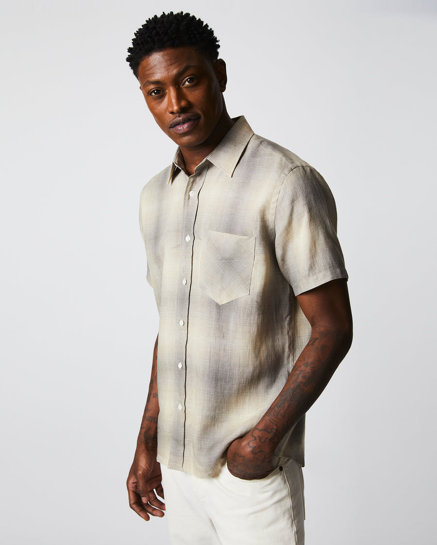 Short Sleeve Tuscumbia Shirt in Oyster Grey