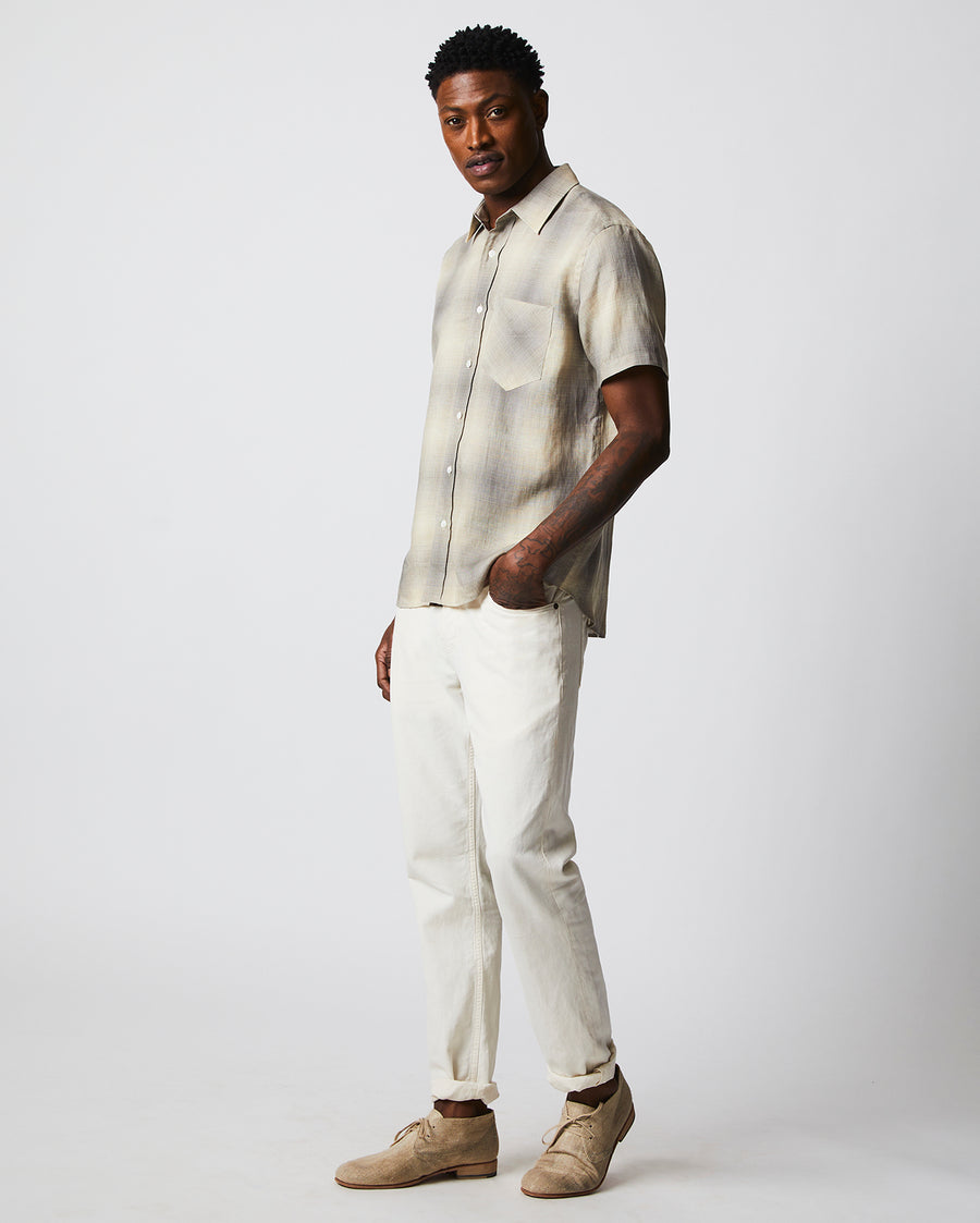 Short Sleeve Tuscumbia Shirt in Oyster Grey