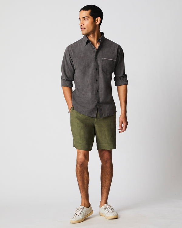 Male model wears the Twisted MSL 1 Pocket Shirt in Charcoal