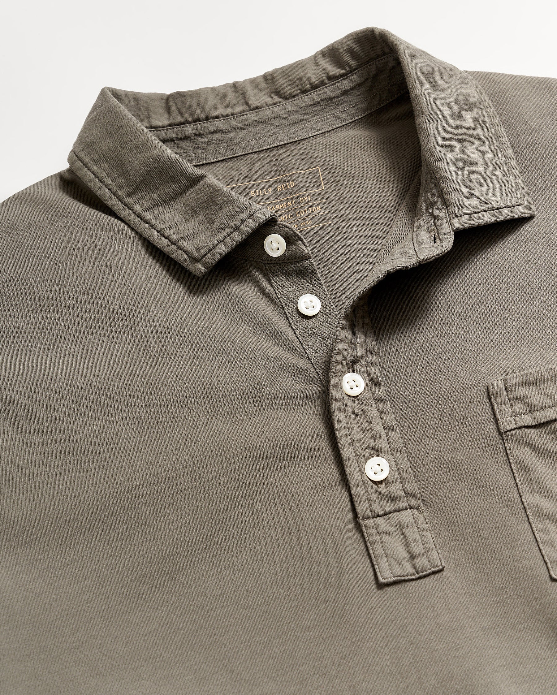 PENSACOLA POLO IN WASHED GREY Billy Reid