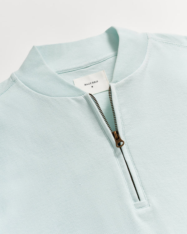 Pique Half Zip in Isle Blue