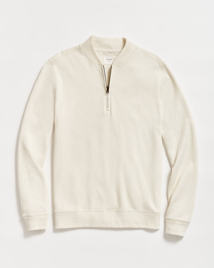 Pique Half Zip in Tinted White