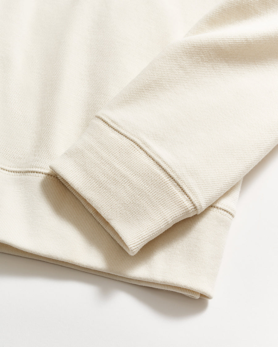 Pique Half Zip in Tinted White