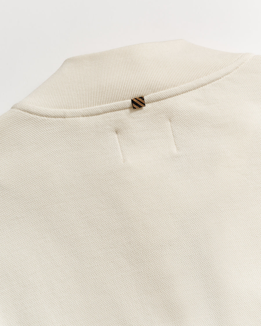 Pique Half Zip in Tinted White