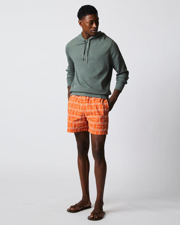 Male model wears the Thermal Hoodie in Slate Green