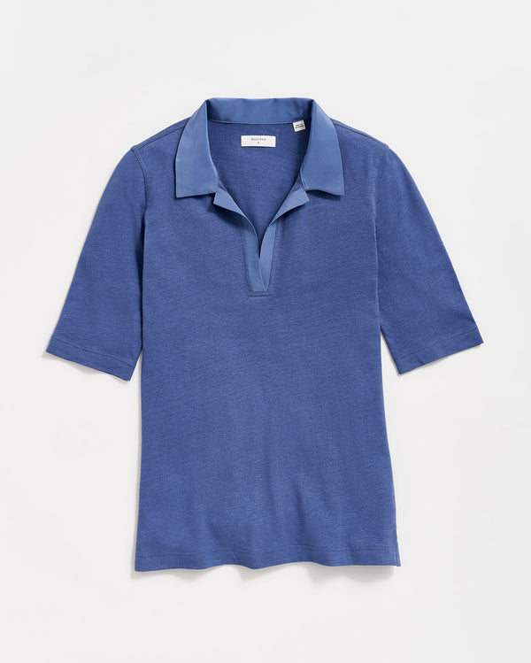 Polo knit in Coastal Blue