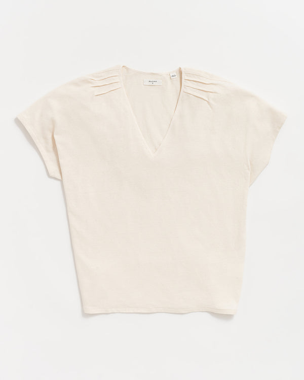 S/S PINTUCK KNIT TOP