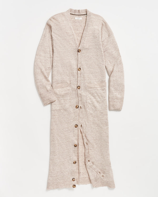 Fine Gauge Duster Cardigan in Oatmeal