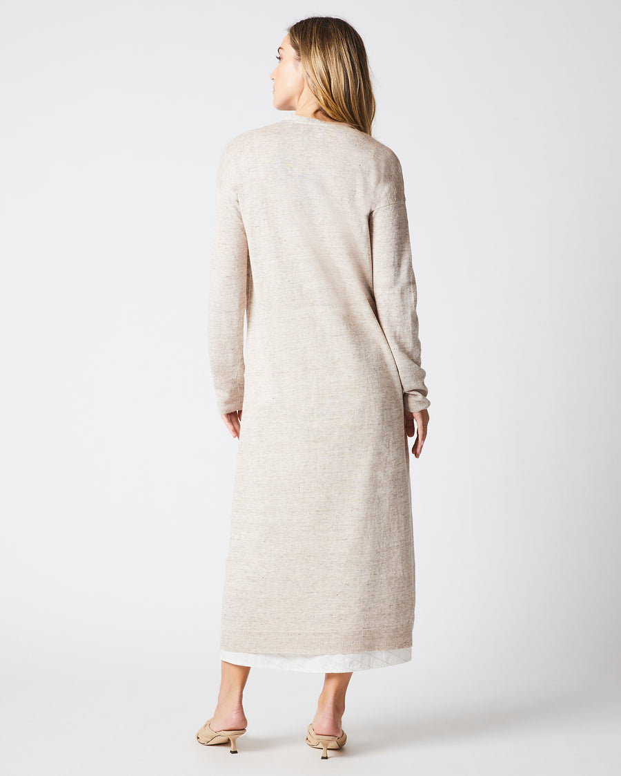 Fine Gauge Duster Cardigan in Oatmeal