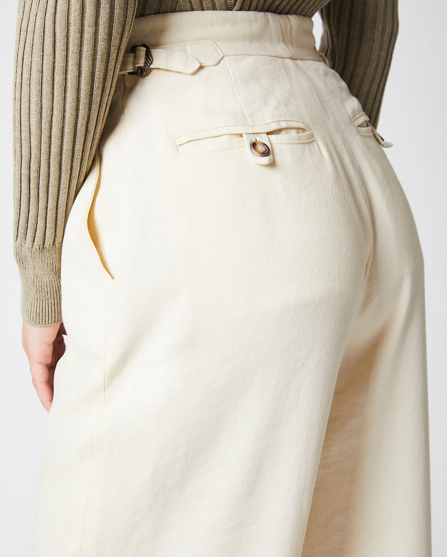 Gable Wide Leg Trouser in Tinted White