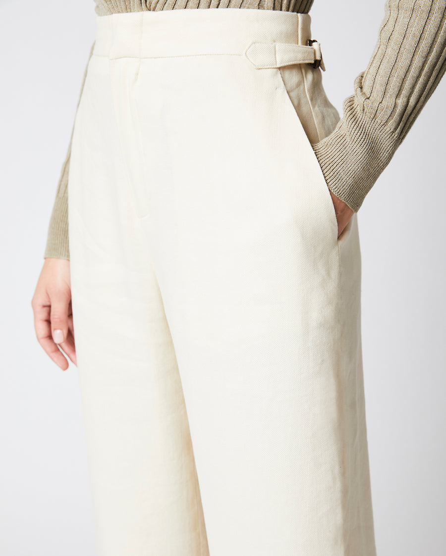 Gable Wide Leg Trouser in Tinted White