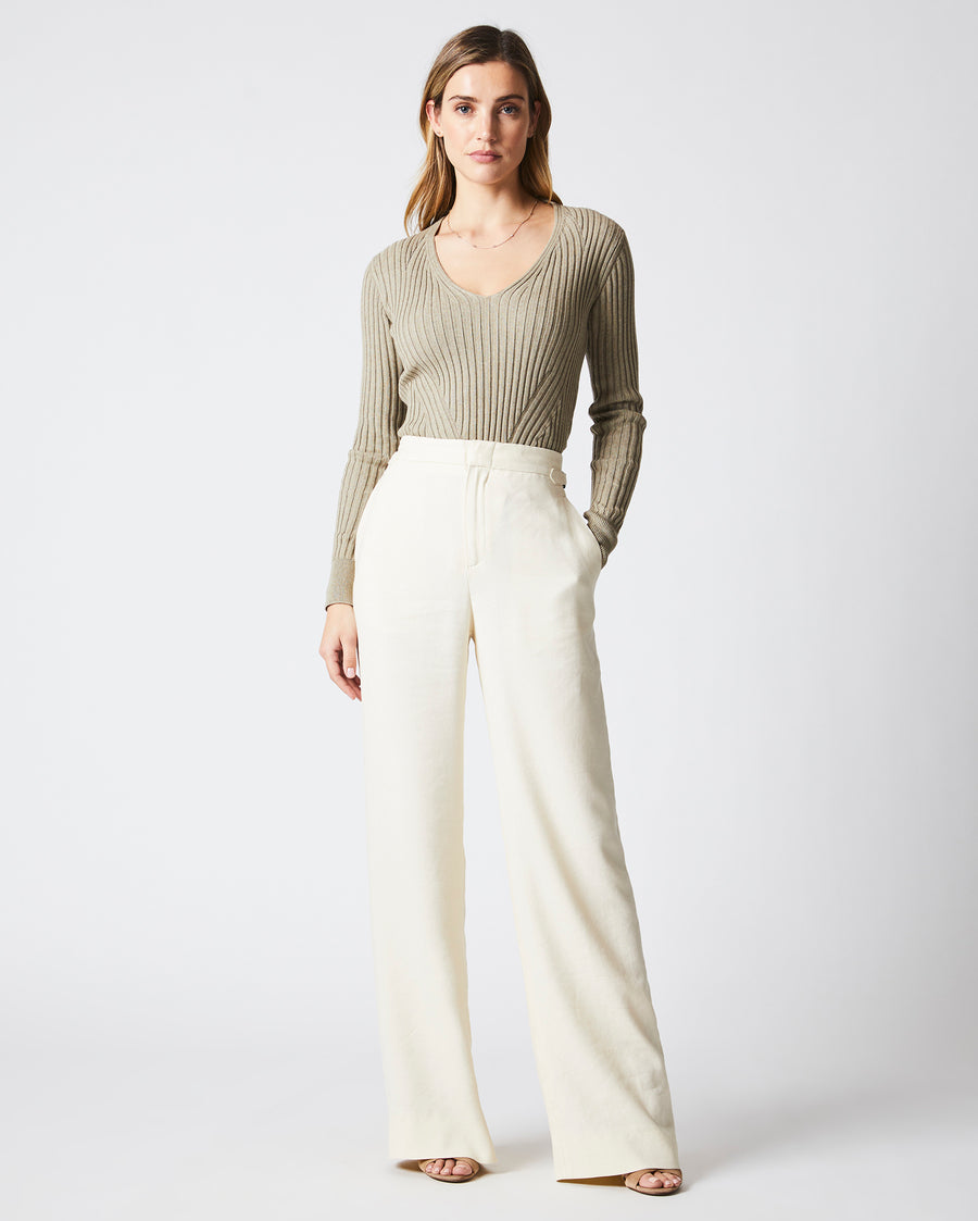 Gable Wide Leg Trouser in Tinted White