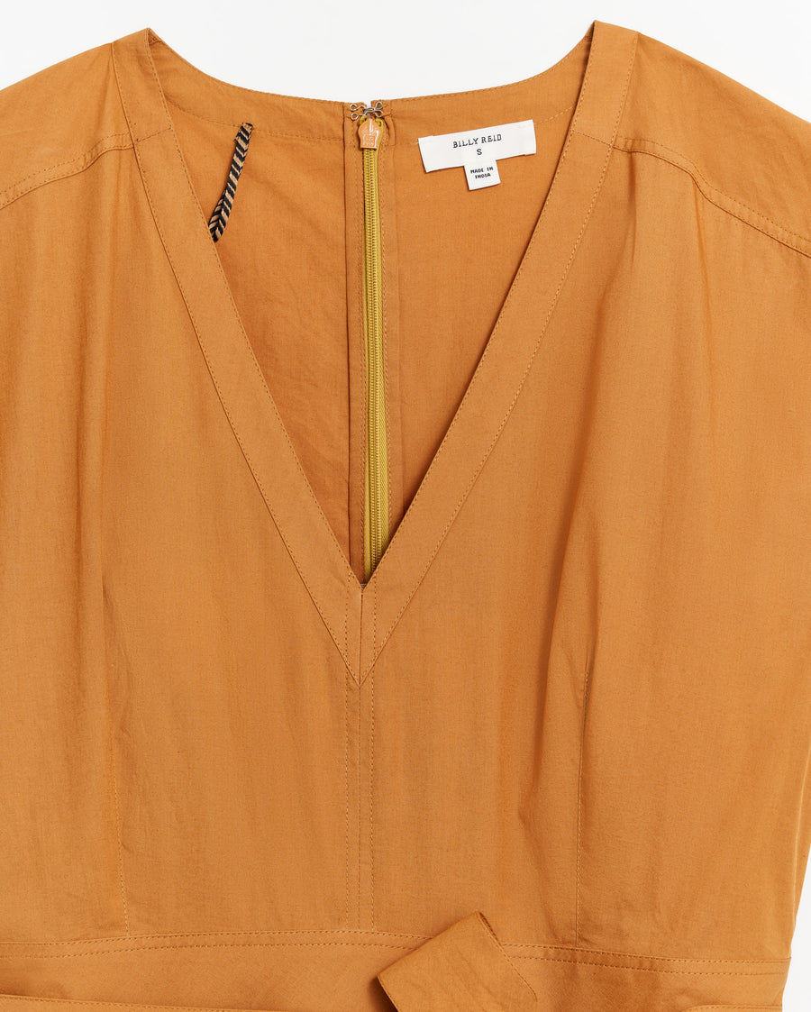 V Neck Dress in Caramel