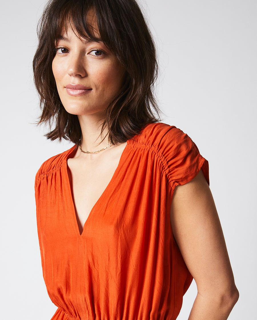V Neck Maxi Dress in Clay