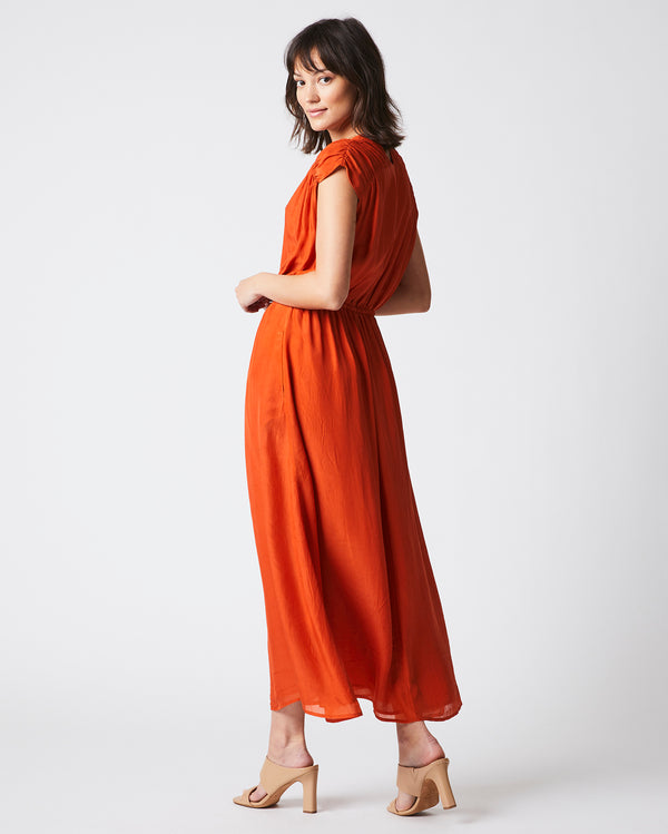 V Neck Maxi Dress in Clay