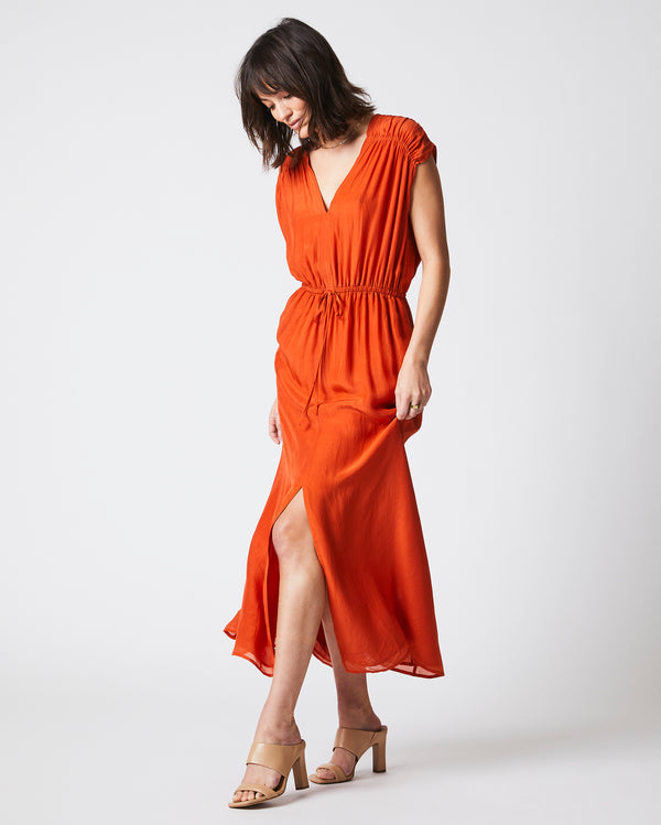 V Neck Maxi Dress in Clay