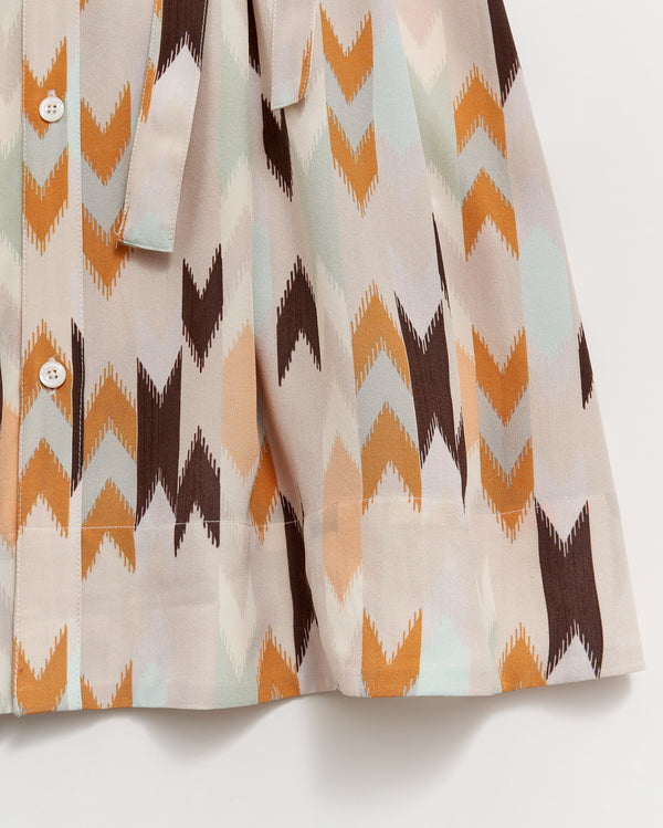 SILK PLEATED SHIRT DRESS PRINT