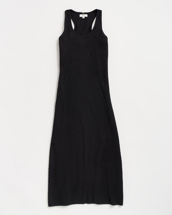 Transfer Rib Tank Dress in Black