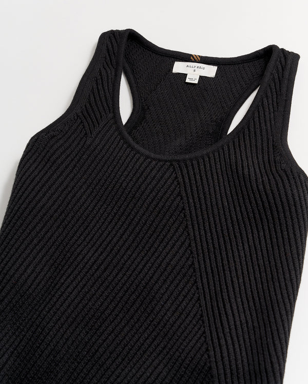 Transfer Rib Tank Dress in Black