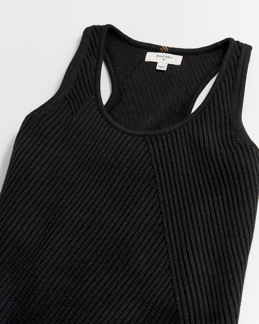 Transfer Rib Tank Dress in Black