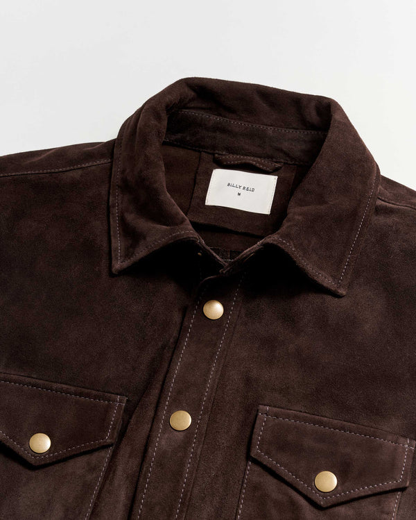 Savoy Suede Workshirt in Chocolate