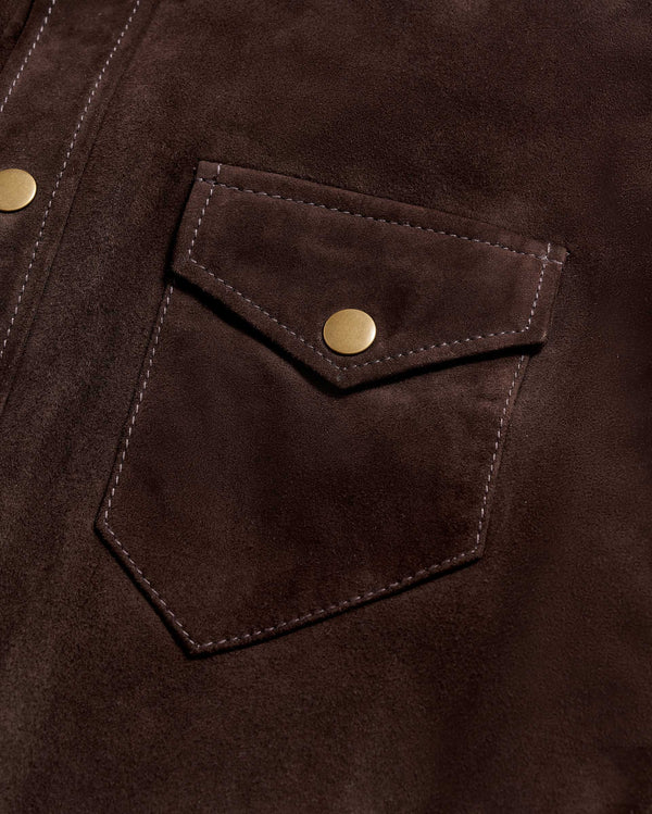 Savoy Suede Workshirt in Chocolate