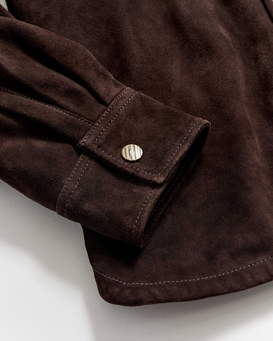 Savoy Suede Workshirt in Chocolate