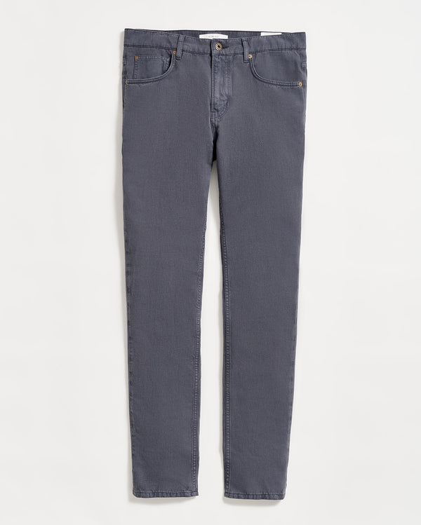 Cotton Linen 5 Pocket Pant in Carbon Blue